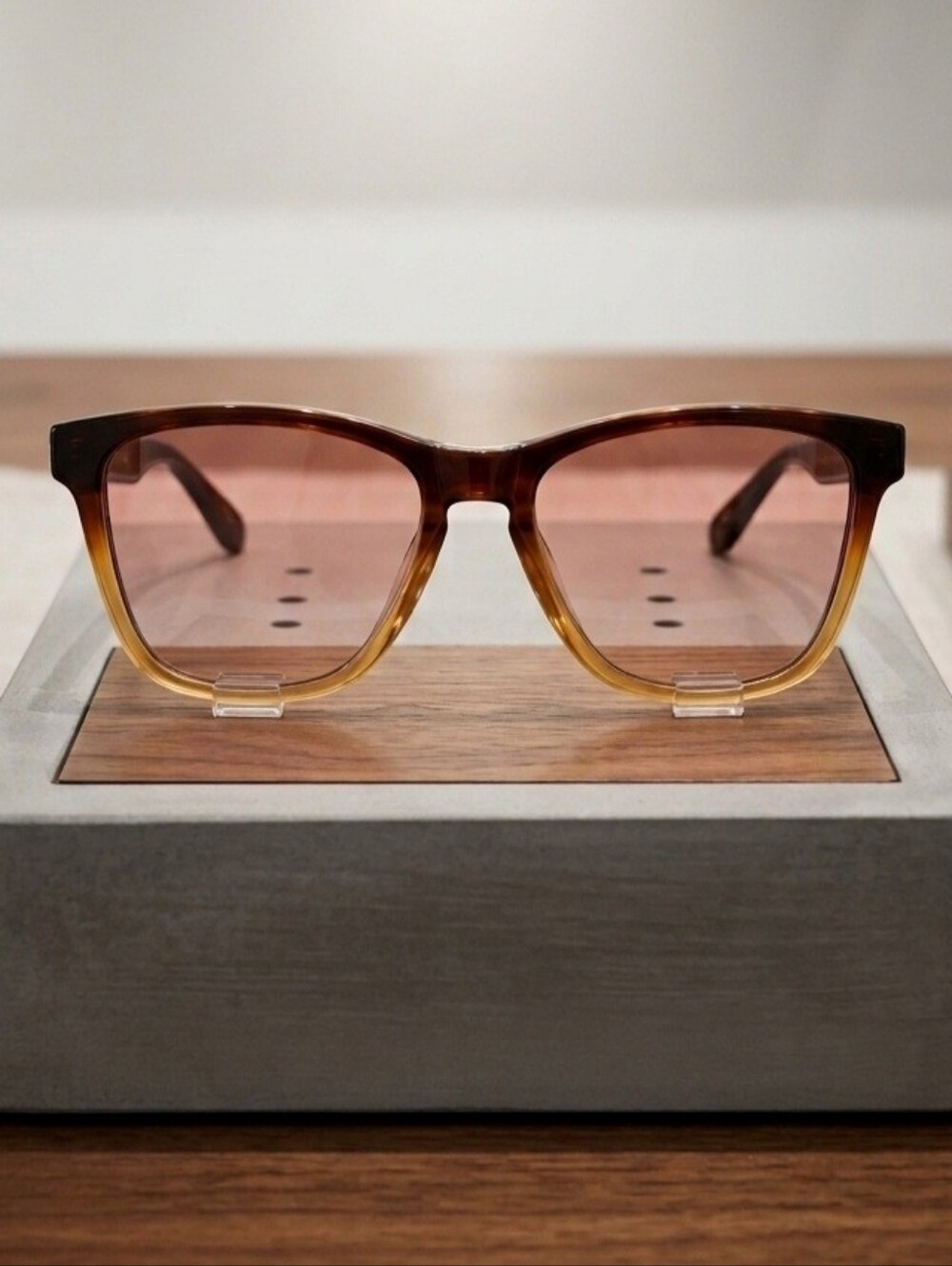 Tortoise Gradient Square Sunglasses - Brown